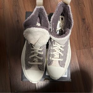 Converse Run Star Hike Sherpa Casual Shoe Gray White Sneaker M9 W 10.5